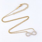 Vintage Sterling Silver 925 Gold Tone Cubic Zirconia Infinity Necklace 16   -18   