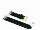 Tory Burch Apple Watch Band Case Size 38-45mm Black Leather Strap Tbs0107e