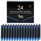 Fountain Pen Ink Cartridge Refills  24 Pack    Blue
