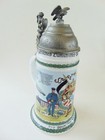 Vintage Lidded German Beer Stein 1st Luftschiffer Battalion With Lithophane