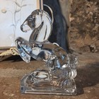 Vintage Le Smith Rearing Horse Glass Bookend Figurine Clear Equestrian Stallion