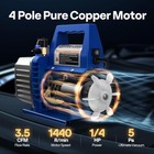110v 1 4 Hp 3 5 Cfm Single Stage Rotary Vane Air Vacuum Pump W  Oil Bottle Etl