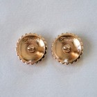 Set Of 2 Chanel Buttons  Round  Pearls  White  Gold  Textured  20mm  Stamped