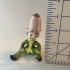 Vtg Japan Norcrest Elf Pixie Figurine Ceramic Set Of 2 Damaged Read Flower Hat