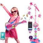 Rgb Guitar Microphone Set For Kids Guitar Toys W music   Stand Karaoke Toys Gift