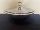 Vintage Kromex Chrome Serving Dish Casserole Bowl With Lid   Brass Knob