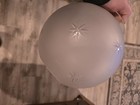 Vintage Starburst Cut Glass Lamp Ceiling Light Shade Globe Mcm