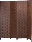 Room Divider 4 Panel Mesh Woven Design Room Divider Wooden Folding Portable P   