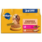 New Pedigree Chopped Ground Dinner Chicken   Beef Variety Pack Wet Dog Food  24 