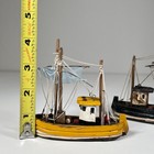 Lot Of 4 Vintage Handmade Wooden Fishing Boat Folk Art Decor - Worn Condition