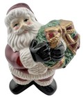 Vintage Fitz And Floyd Stacking Santa Salt   Pepper Shakers Porcelain 5   