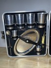 Vintage Mid Century Portable Travel Bar Case Set Mcm Executive Cocktail Kit Cups