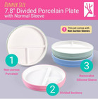 Elk And Friends Kids 7 8 Porcelain White Plates Silicone Sleeves Divided Plates