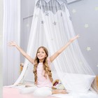 Canopy For Kids Bed With Stars  Crib Dome  Elegant Large  Grey 