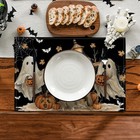 Ghost Bat Halloween Placemats Set Of 4-12 X 18 Inch  Heat-resistant Table Mats    