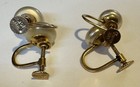Vtg Crown Trifari 10k Gold Pearl Screw Back Earrings 2 Sets As Pictured Scrap