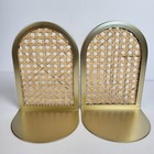 Bookends Arched Rattan Gold  Metal Set Of 2 7 75   