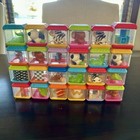 Fisher Price Vintage Peek A Boo Incrediblock Blocks Lot Of 23 Animals Sensory