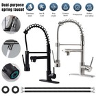 Kitchen Sink Faucet Waterfall Single Handle Swivel Pull Down Sprayer Mixer Tap