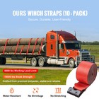 4  X 30  Truck Straps Tie Down Winch Straps W  Flat Hooks 10 Pack Red