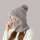 3 In 1 Womens Knit Beanie Hat Fleece Lined Winter Scarf Mask Set Snow Caps Gifts