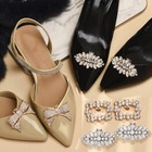Shiny Shoe Clips Pearl Rhinestone Shoe Buckle Wedding High Heel Shoe Accessories