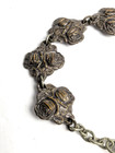 1920s Antique Silver Tone Catholic Double Roses   Saints Rosary Bracelet 7 5 