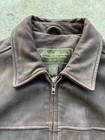 Vintage Eddie Bauer Men   s Brown Soft Leather Flight Bomber Jacket Coat Full Zip