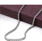 925 Sterling Silver 16 -32  Inch Italian Box Chain Necklace With Rhodium Finish