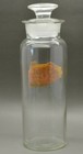 Antique C1880 Nux Vom Apothecary Jar Medical Bottle Label Under Glass Stopper