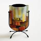 Vintage Multicolor Hand Painted Glass Vase