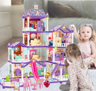  new  Barbie Dreamhouse  4-story 11 Rooms Doll House With 4 Dolls Toy Figures