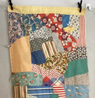 Crazy Quilt Top Scrappy Vintage Cotton 1930 Feedsack 1940 Partial Section Backed