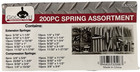 200pc Goliath Industrial Spring Assortment Set Zinc Plated Steel    Sa200