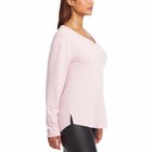 Nwt Chaser Womens Waffle Knit Pink V-neck Top Shirt Long Sleeve Xxl  50 3b111