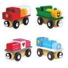 24 Unpainted Wooden Trains Engines Cars Compatible With Thomas Brio Magnetic    