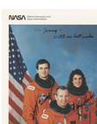 Sts-57 Full Crew Signed Nasa Litho - Rare W deceased Voss low - Coa
