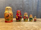 Vintage Russian Ussr Nesting Dolls Wooden Hand Made painted Apthkya