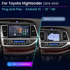 6 128g 8core Carplay Android14 For Toyota Highlander 14-19 Car Stereo Radio Gps