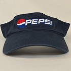 Vtg Pepsi Visor K-products Navy Blue 1990s 2000s Promo -hook Loop Adjustment