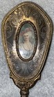 Victorian Antique French Ornate Gold Gilt Bronze Hair Brush With Portrait