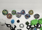 Beyblade Burst Assorted Lot 8 Full Discs   5 Launchers   Extra Peices Hasbro