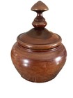 Vintage     Hand Turned Wood Lidded Bowl Trinket Box Keepsake Jewelry Jar