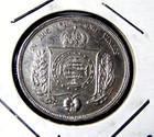 1853 Brazil 500 Reis Brazilian  917 Silver Coin