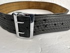Safariland Model 87 Duty Belt - Size 38 - Sued Lined Basketweave - Black chrome