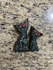 Vintage Ariki New-zealand Pair Of Paua Shell Cats Clear Resin Figurines