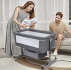 Bedside Crib For Baby 3 In 1 Bassinet With Large Curvature Cradle Sleeper In Box