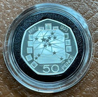 1992 - 1993 Royal Mint Eec Silver Proof   Piedfort Fifty Pence Two Coin Set Rare