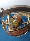 Zodiac Astrology Globe Vintage Metal 10  Wood Base Astrological Signs Old World