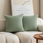 Striped Corduroy Cushion Covers 18x18 Inch Decorative Pillow Cases Set Of 2 New